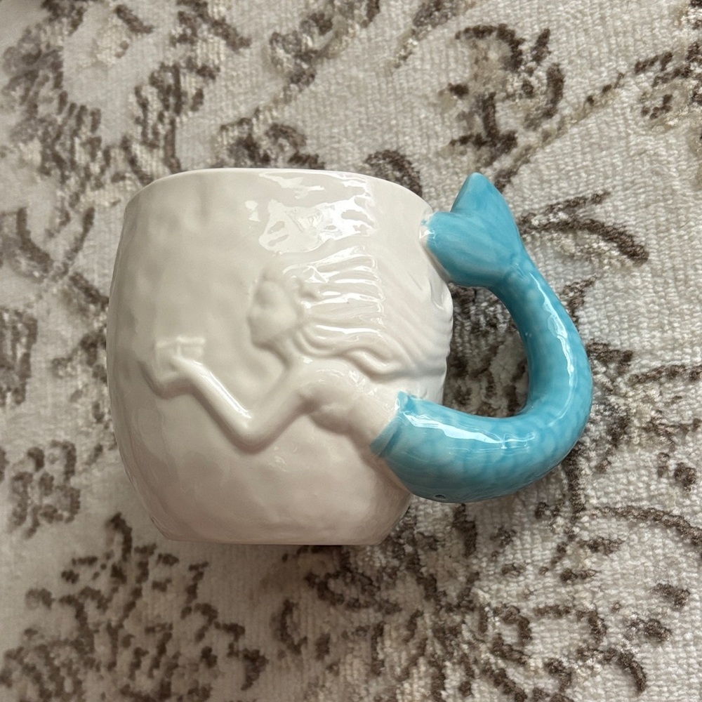 Mermaid Tail White and Blue Mug